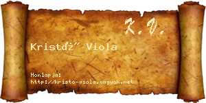 Kristó Viola névjegykártya